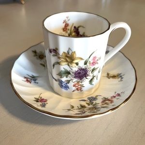 Royal Worcester Roanoke White Demitasse bone china Cup & Saucer